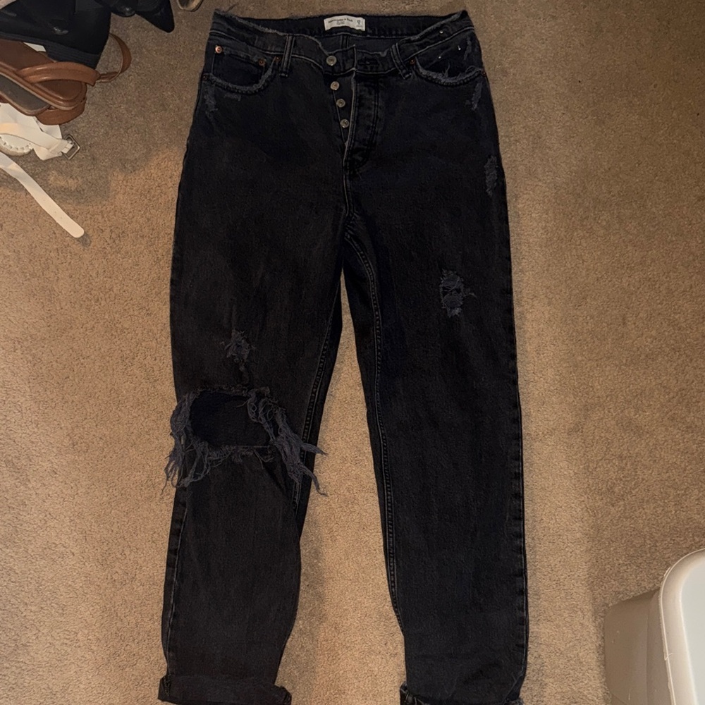 Abercrombie Black Distressed Jeans